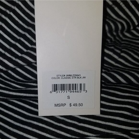 NWT Joneswear Black White Striped Top Size Small 3/4 Sleeve Retail $50 - Picture 8 of 8